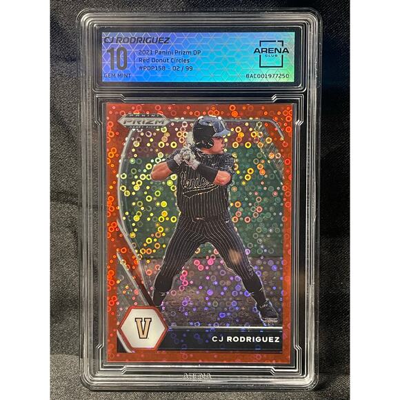 2021 CJ Rodriguez Red Donut Circles Prizm 158 Panini Prizm DP Graded GEM MINT 10 - Picture 1 of 4